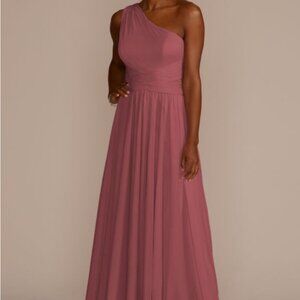 BRAND NEW - Mesh one-shoulder bridesmaid dress - Size 6 - Chianti